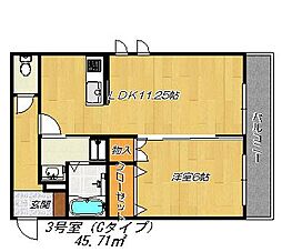 メゾンセレーノ 1LDKの間取図画像