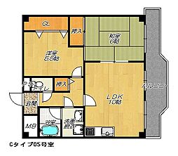 フローリッシュ北田 2LDKの間取図画像