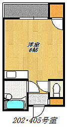 バーブルパーク ワンルームの間取図画像