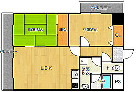 大阪府東大阪市稲田新町1丁目（賃貸マンション2LDK・2階・61.24㎡） その2