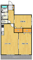マノアクレール 2LDKの間取図画像