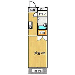 エクセルハイツ 1Kの間取図画像