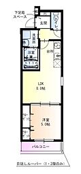 東大阪市鴻池町1丁目アパート 1LDKの間取図画像