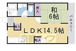 ウエストヒルパート2 1LDKの間取図画像
