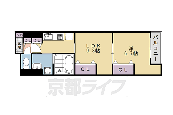 グランディオーズ桂 102｜京都府京都市西京区上桂前田町(賃貸マンション1DK・1階・40.00㎡)の写真 その2