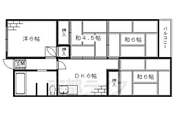 京阪本線 藤森駅 徒歩21分の賃貸アパート 2階4DKの間取り