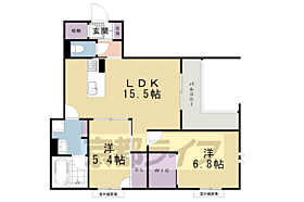 京都府京都市南区西九条大国町（賃貸マンション2LDK・3階・62.38㎡） その2