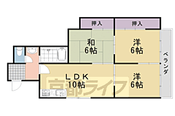 阪急嵐山線 松尾大社駅 徒歩3分の賃貸マンション 2階3LDKの間取り