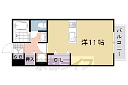 阪急京都本線 桂駅 徒歩23分の賃貸アパート 1階ワンルームの間取り