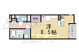 レオネクスト西山天王山 1階ワンルームの間取り