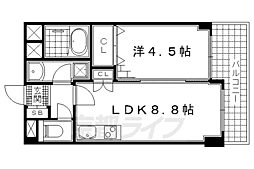 近鉄京都線 桃山御陵前駅 徒歩1分の賃貸マンション 3階1LDKの間取り