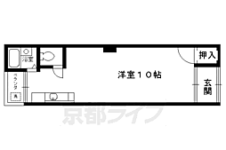 水車ビル 2階1Kの間取り