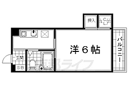 京阪本線 藤森駅 徒歩5分の賃貸マンション 3階1Kの間取り