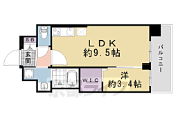 京都市南区東九条南石田町マンション 1LDKの間取図画像