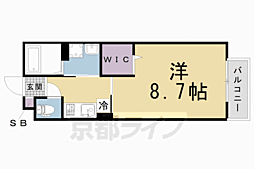 京都市営烏丸線 竹田駅 徒歩5分の賃貸アパート 2階1Kの間取り
