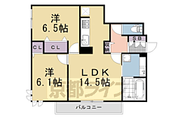 ＴＯＲＩＳＩＡ殿城 3階2LDKの間取り