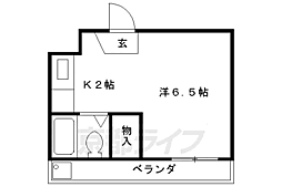 阪急京都本線 桂駅 徒歩13分の賃貸マンション 4階ワンルームの間取り