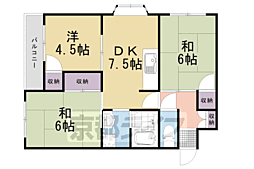 ガーデンテラス金ヶ原 1階3DKの間取り