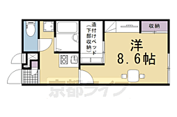 レオパレスおおやぶ 2階1Kの間取り