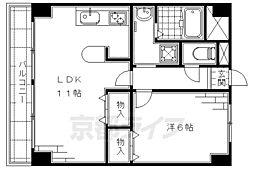 近鉄京都線 伏見駅 徒歩14分の賃貸マンション 3階1LDKの間取り