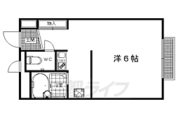 レオパレスフォレスト 2階1Kの間取り