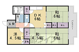 近鉄京都線 向島駅 徒歩4分の賃貸マンション 2階4DKの間取り