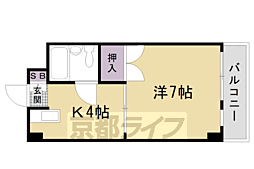 ラビットハイツ 1Kの間取図画像