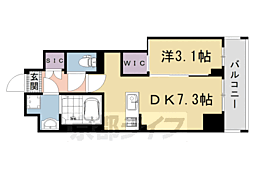 LW京都桜邸 1DKの間取図画像