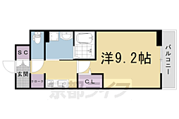 ストーリーズうずまさ 1Kの間取図画像