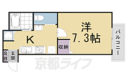 カーサ・ヴェルデ高辻 1Kの間取図画像