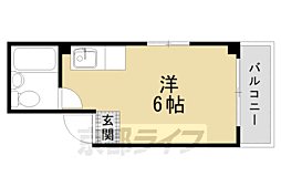 コーポエスポワール ワンルームの間取図画像