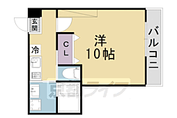 グラヴィスクラマグチ 1Kの間取図画像