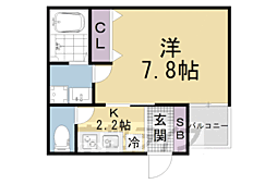 LCLASS小野 1Kの間取図画像