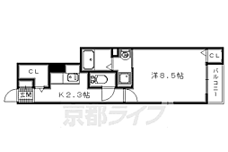 フォレスタ寺田2 1Kの間取図画像