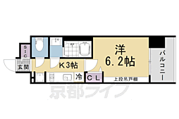 プレサンス大津京町ヴェリス 1Kの間取図画像