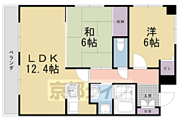 フローレンスさがの 2LDKの間取図画像