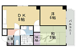 藤波ビル 2LDKの間取図画像