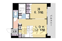 リーガル京都御所西V 1LDKの間取図画像