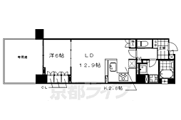 LEGAL京都二条城北 1LDKの間取図画像