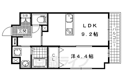 インサイトコート椥辻 1LDKの間取図画像