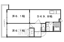 プレアデス京都北山 2LDKの間取図画像