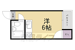 エムズ太秦 1Kの間取図画像