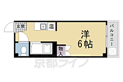 パープルバンブー 1Kの間取図画像