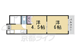 Requie紫竹 2Kの間取図画像