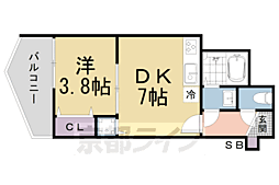 マナーズハウス山科駅前1 1DKの間取図画像