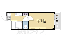 パラドール西院パート3 1Kの間取図画像