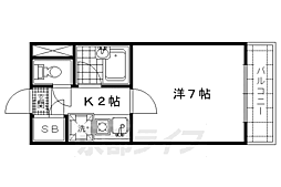 ピラーズ御所西 1Kの間取図画像