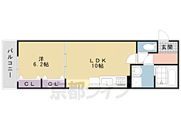 シャルマン 1LDKの間取図画像