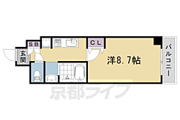 テッケルテスラ 1Kの間取図画像