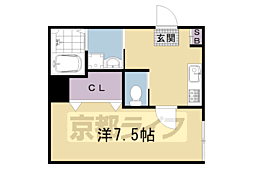 ビエノス京都花園 1Kの間取図画像